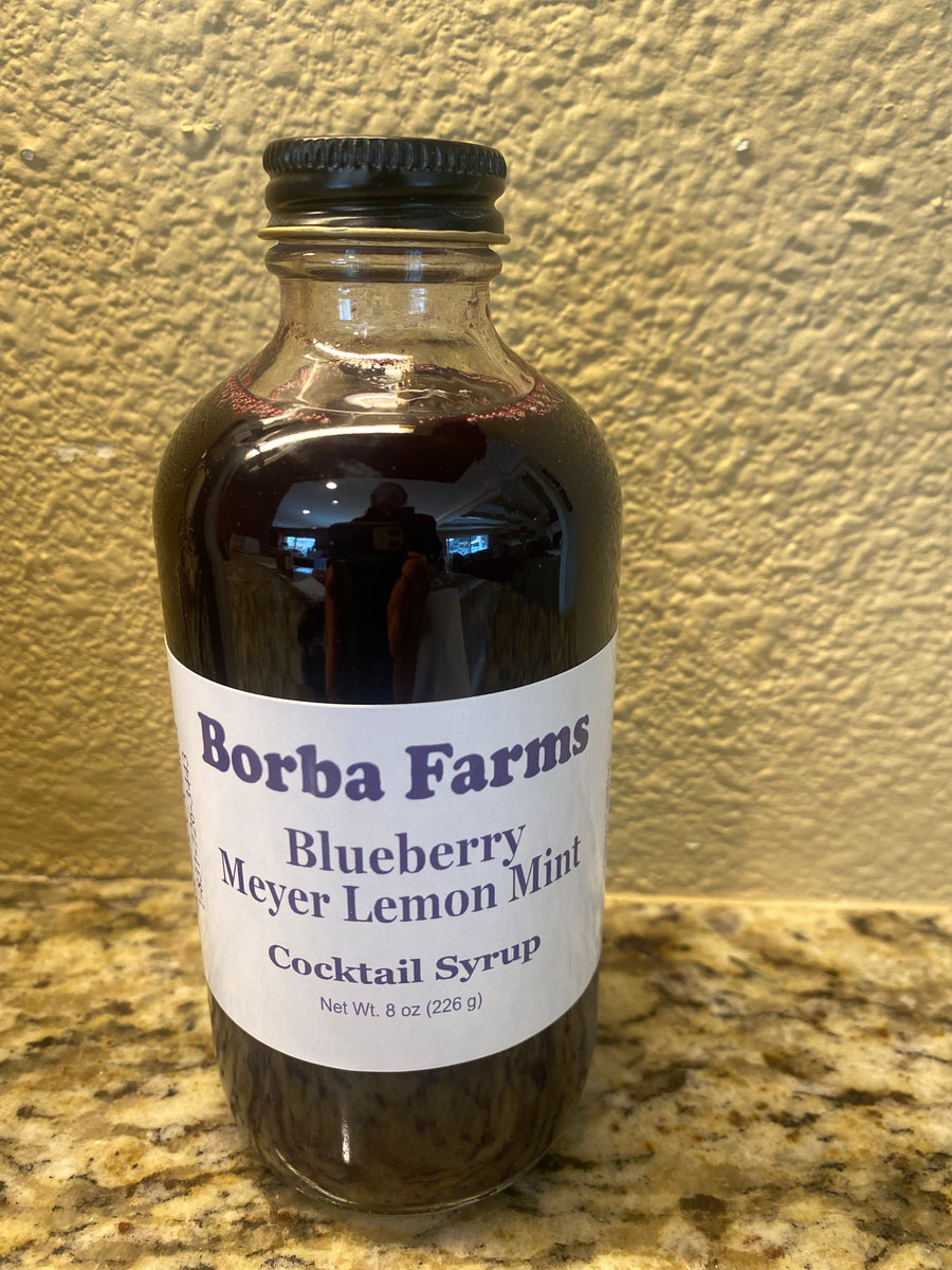 Blueberry Meyer Mint Cocktail Syrup (8 oz) Borba Farms