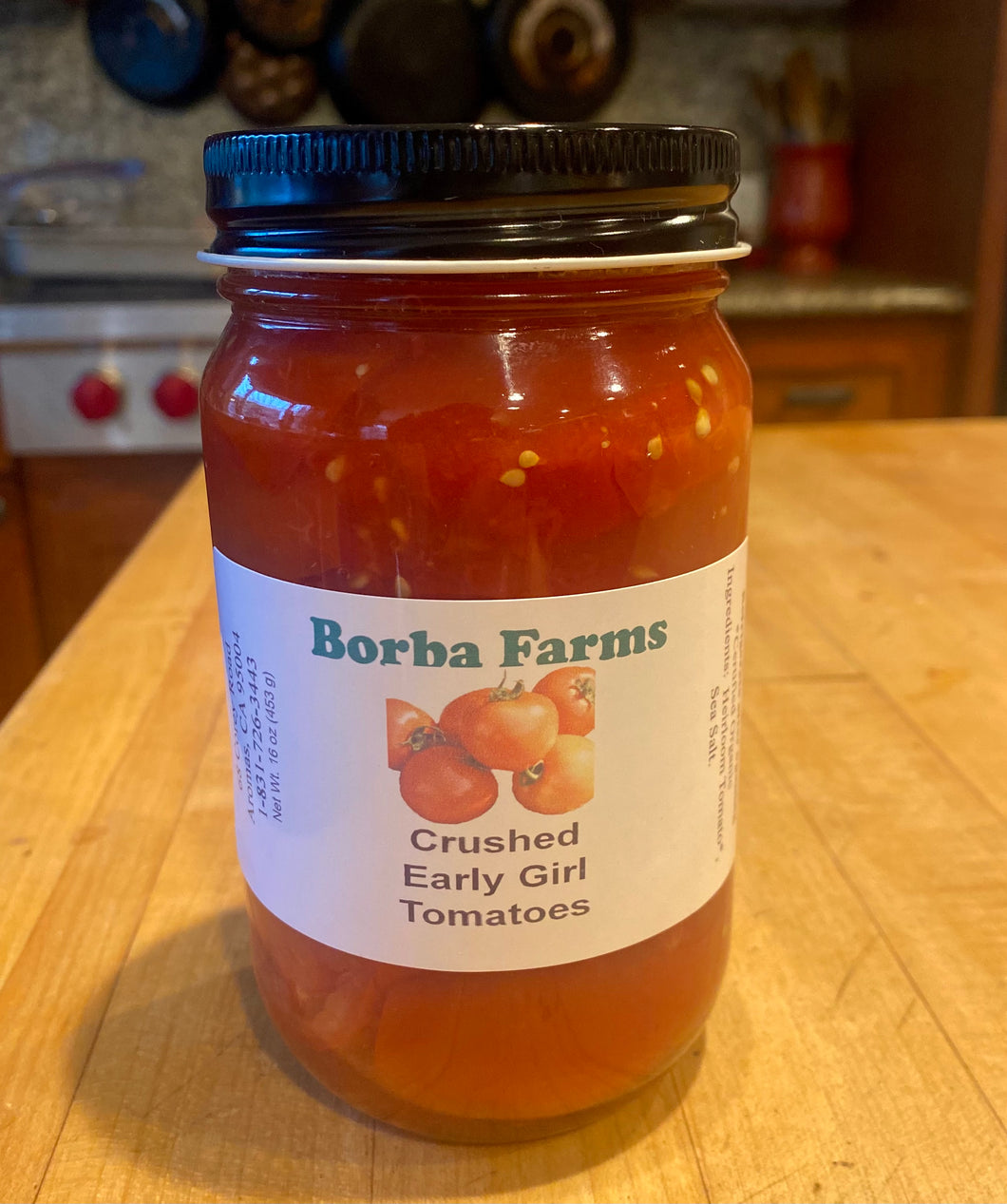 Crushed Early Girl Tomatoes (16 oz jar)
